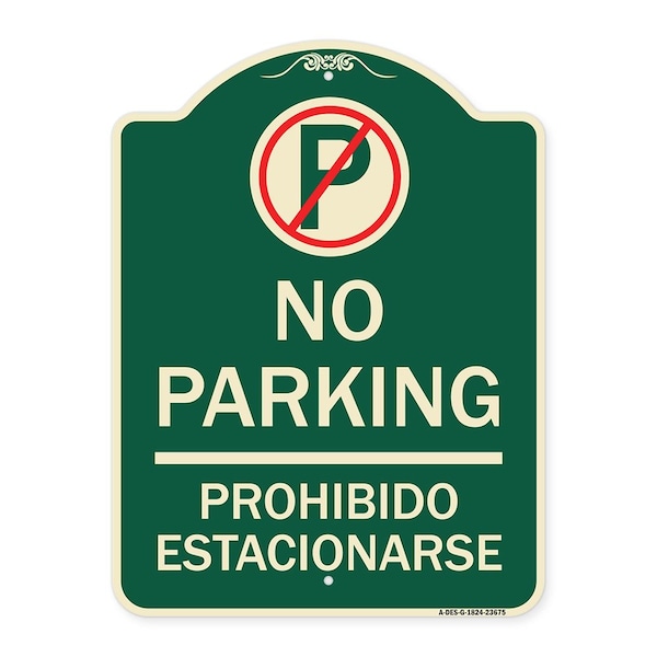 Signmission No Parking Prohibido Estacionarse W/ No Parking Heavy-Gauge Aluminum Sign, 24" x 18", G-1824-23675 A-DES-G-1824-23675 - main